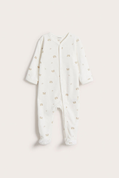 Baby white teddy bear sleepsuit