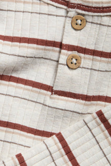 Baby beige ribbed striped bodysuit