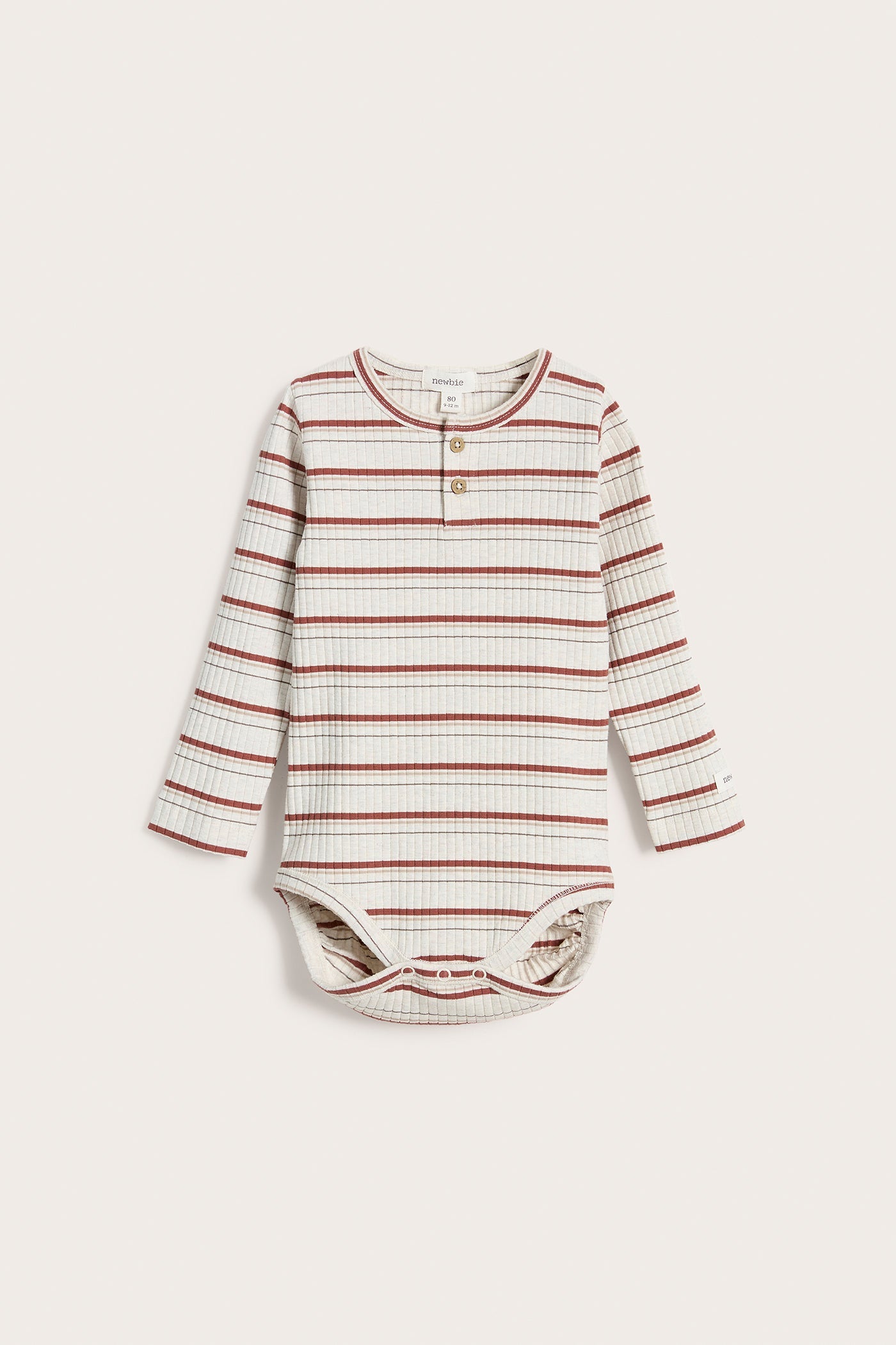 Baby beige ribbed striped bodysuit
