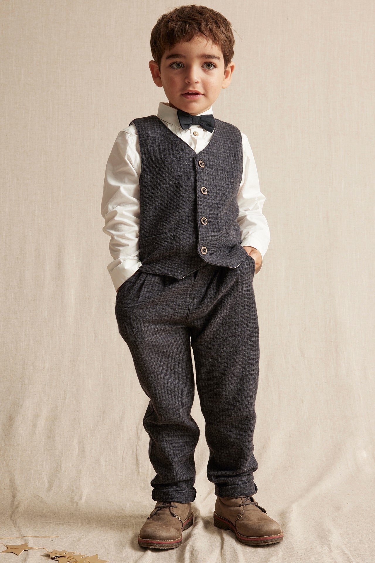 Kids' dark grey waistcoat