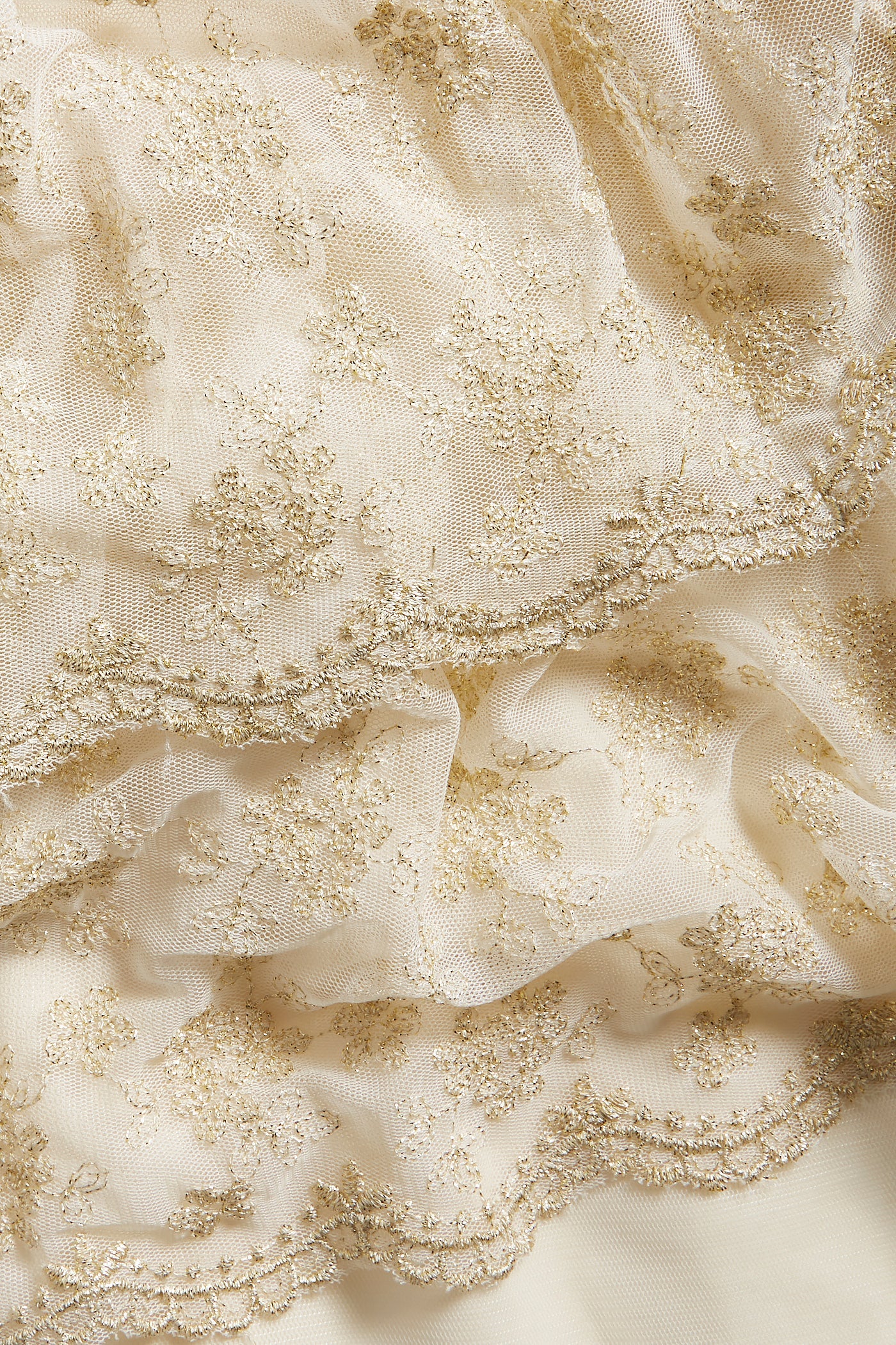 Kids' white/gold floral tutu dress