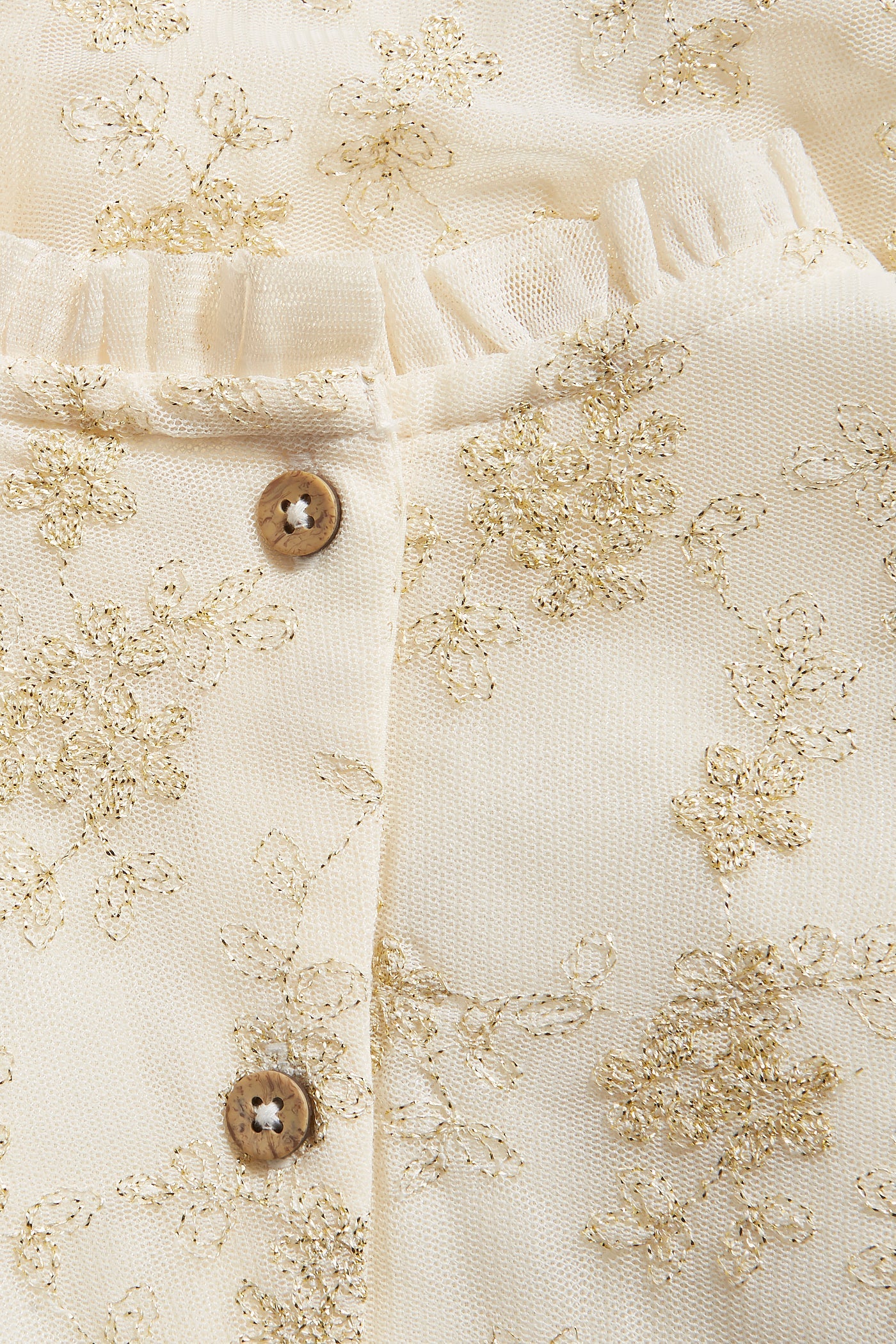 Kids' white/gold floral tutu dress