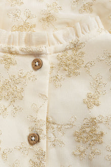 Kids' white/gold floral tutu dress