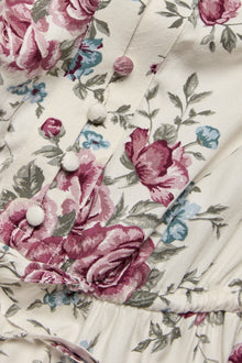 Women's beige floral viscose dress