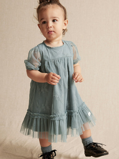 Baby turquoise embroidered tutu dress Newbie