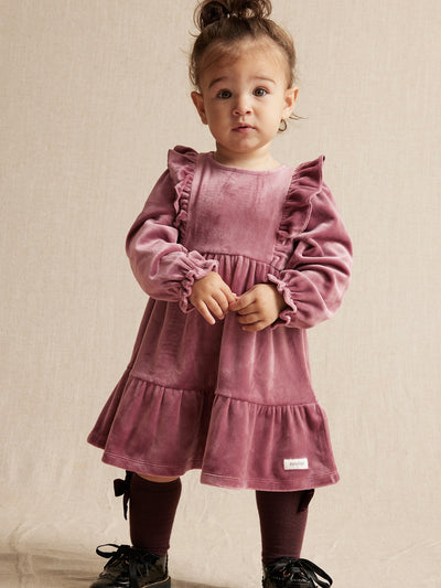 Baby lilac red velour dress
