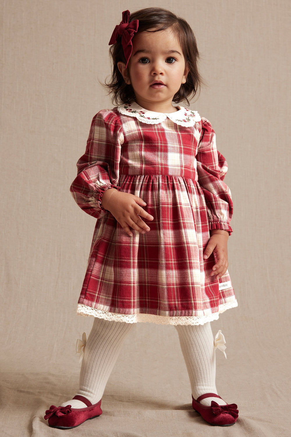 Red plaid baby dress shop