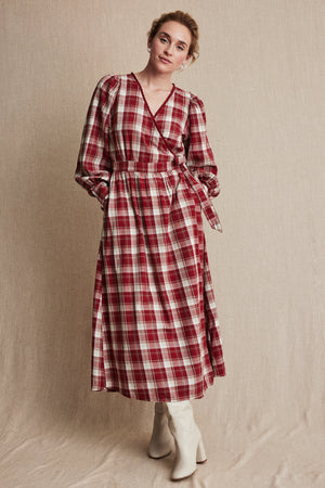 Women's red checked dress