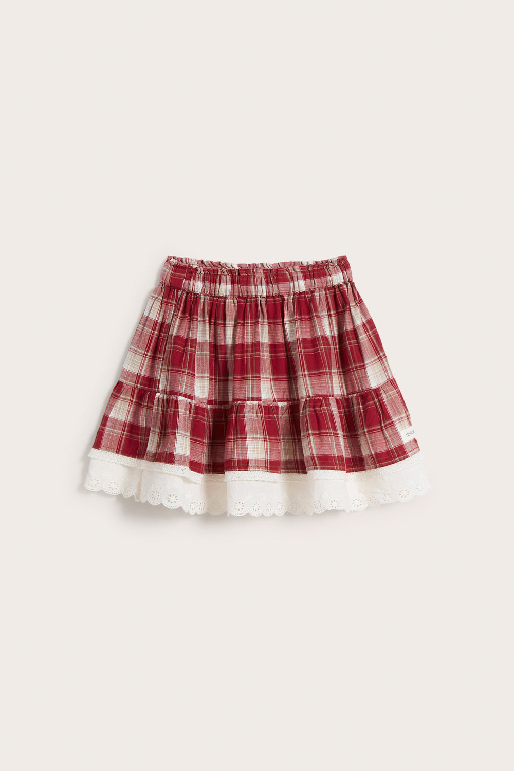 Kids red checked skirt