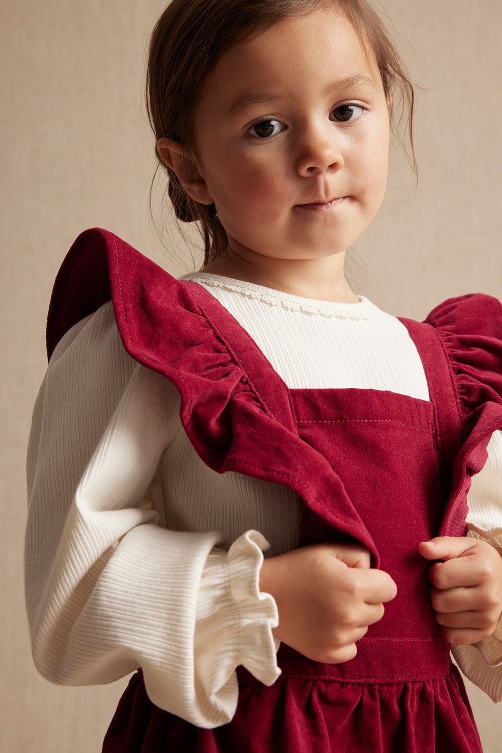 Kids red pinafore dress Newbie