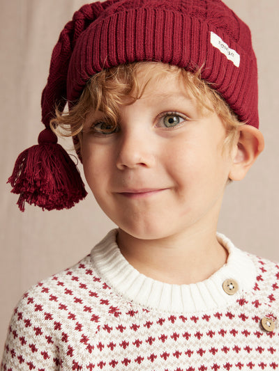 Baby kids red Santa hat Newbie