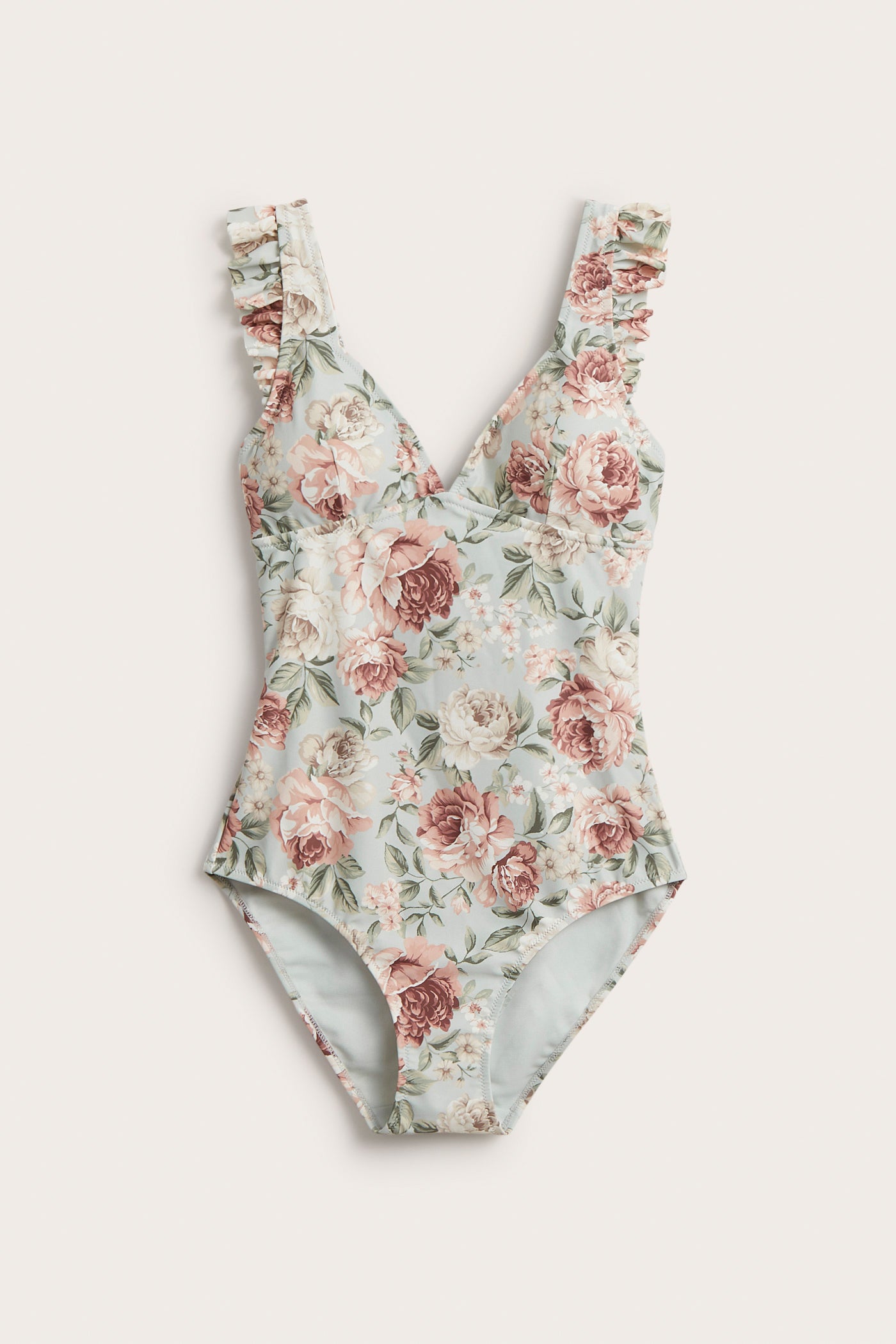 Women's blue floral swimsuit