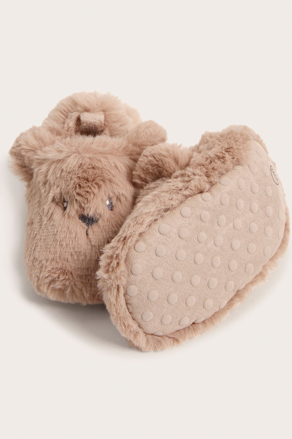 Baby and kids beige bear booties