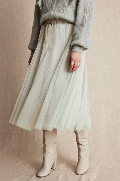 Women's green mesh skirt
