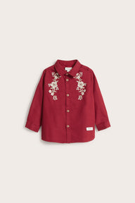Baby red shirt with embroidery