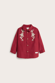 Baby red shirt with embroidery
