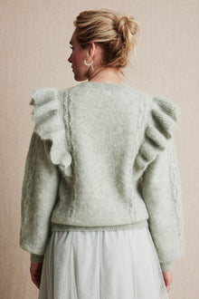 Women's green pattern knitted sweater