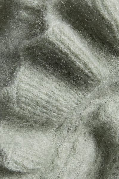 Women's green pattern knitted sweater