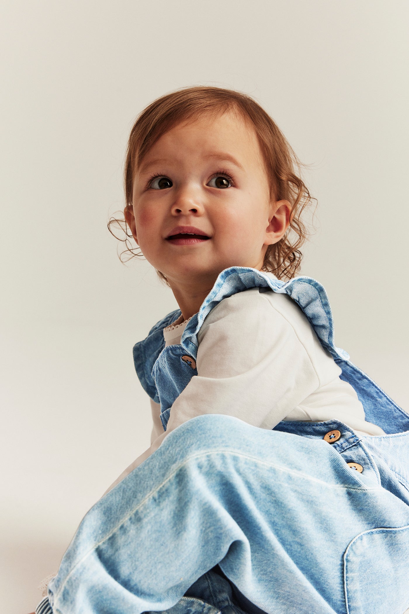 Baby blue denim dungarees