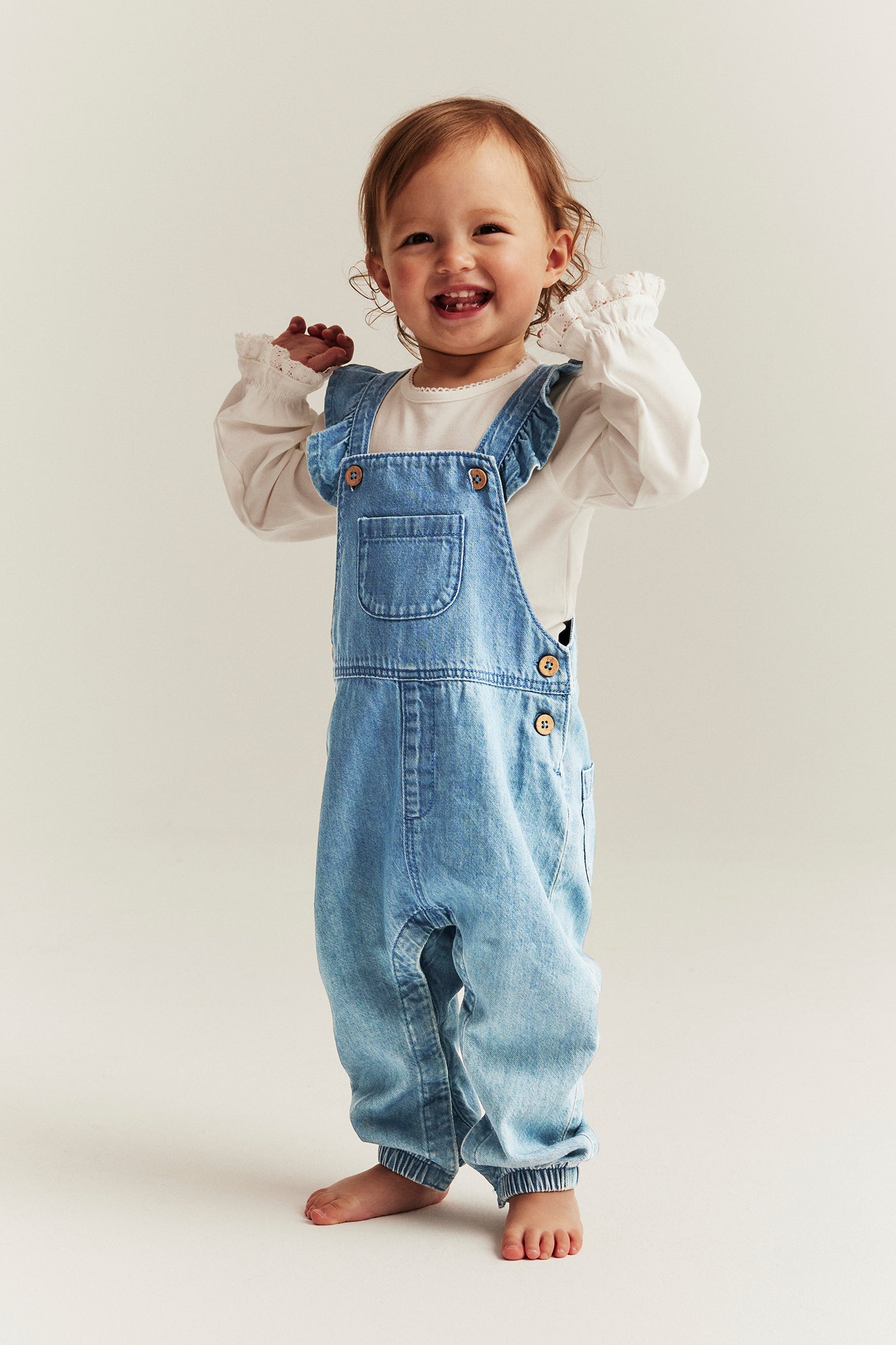 Baby blue denim dungarees