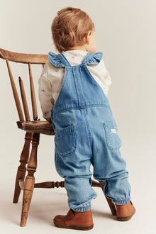 Baby blue denim dungarees