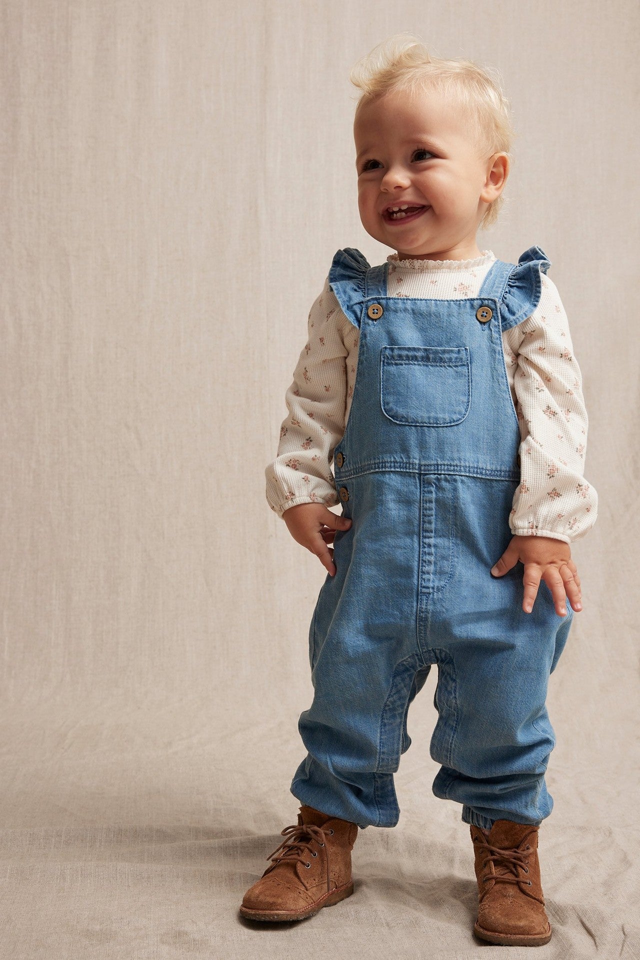 Baby blue denim dungarees