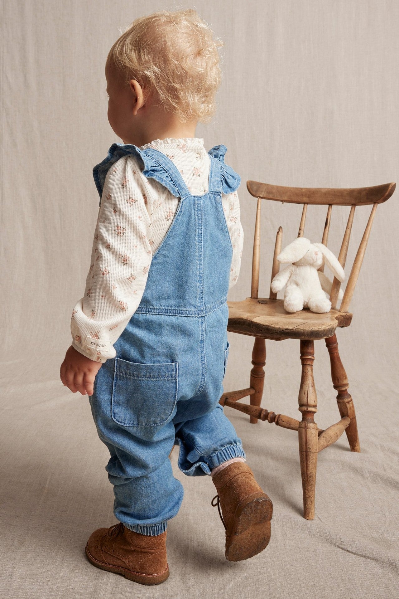Baby blue denim dungarees