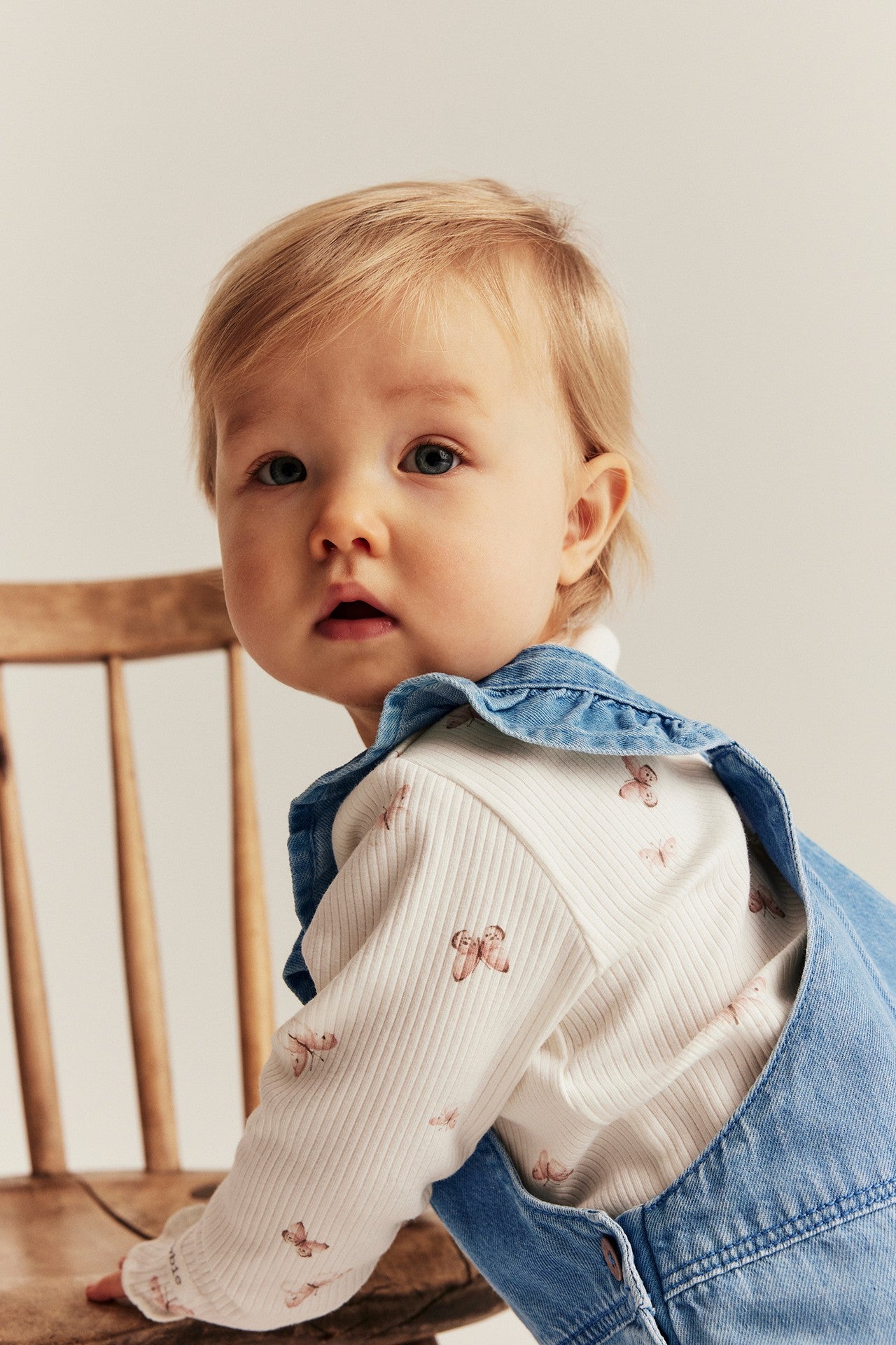 Baby blue denim dungarees
