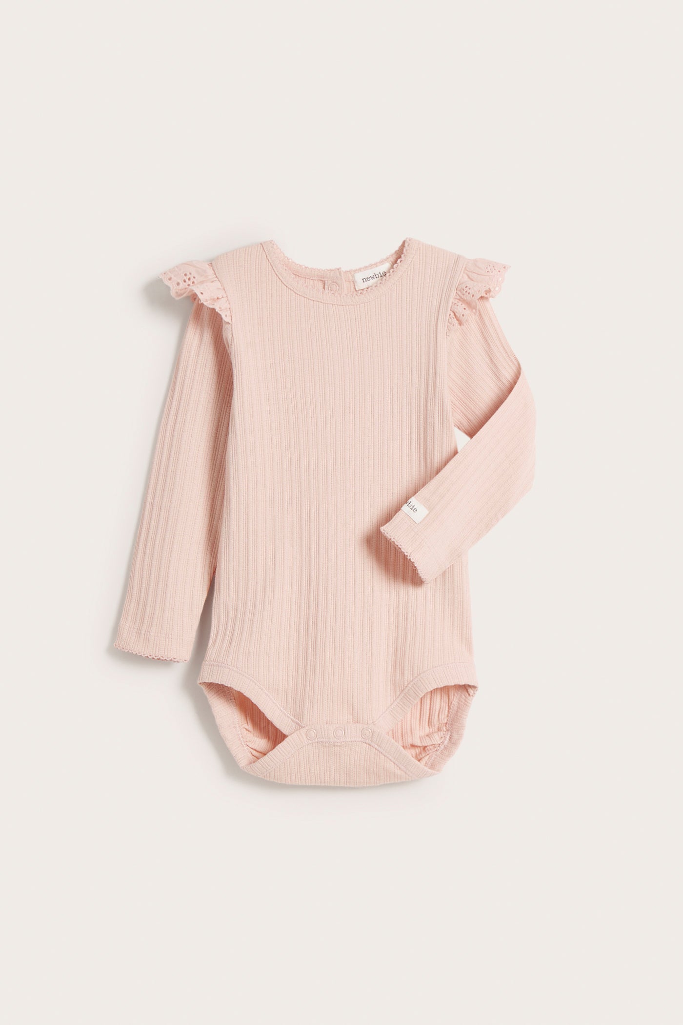 Baby pink bodysuit with ruffles