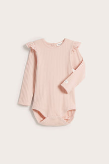 Baby pink bodysuit with ruffles