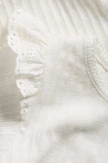 Baby white bodysuit with ruffles