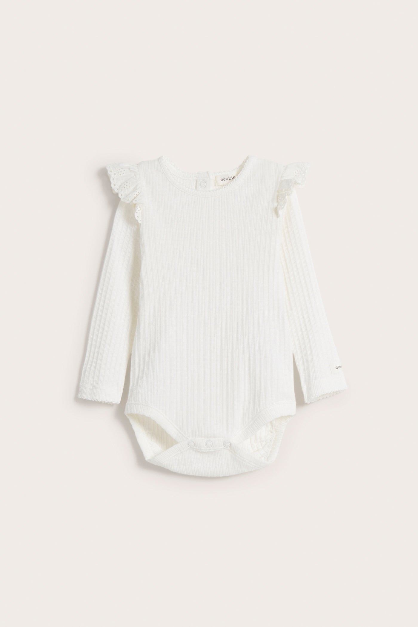 Baby white bodysuit with ruffles