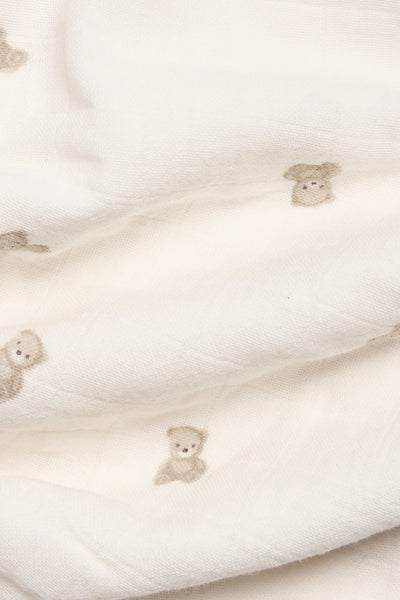 White teddy bear blanket