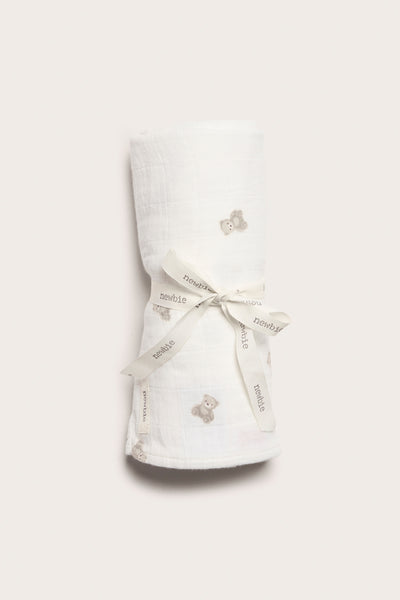 White teddy bear blanket