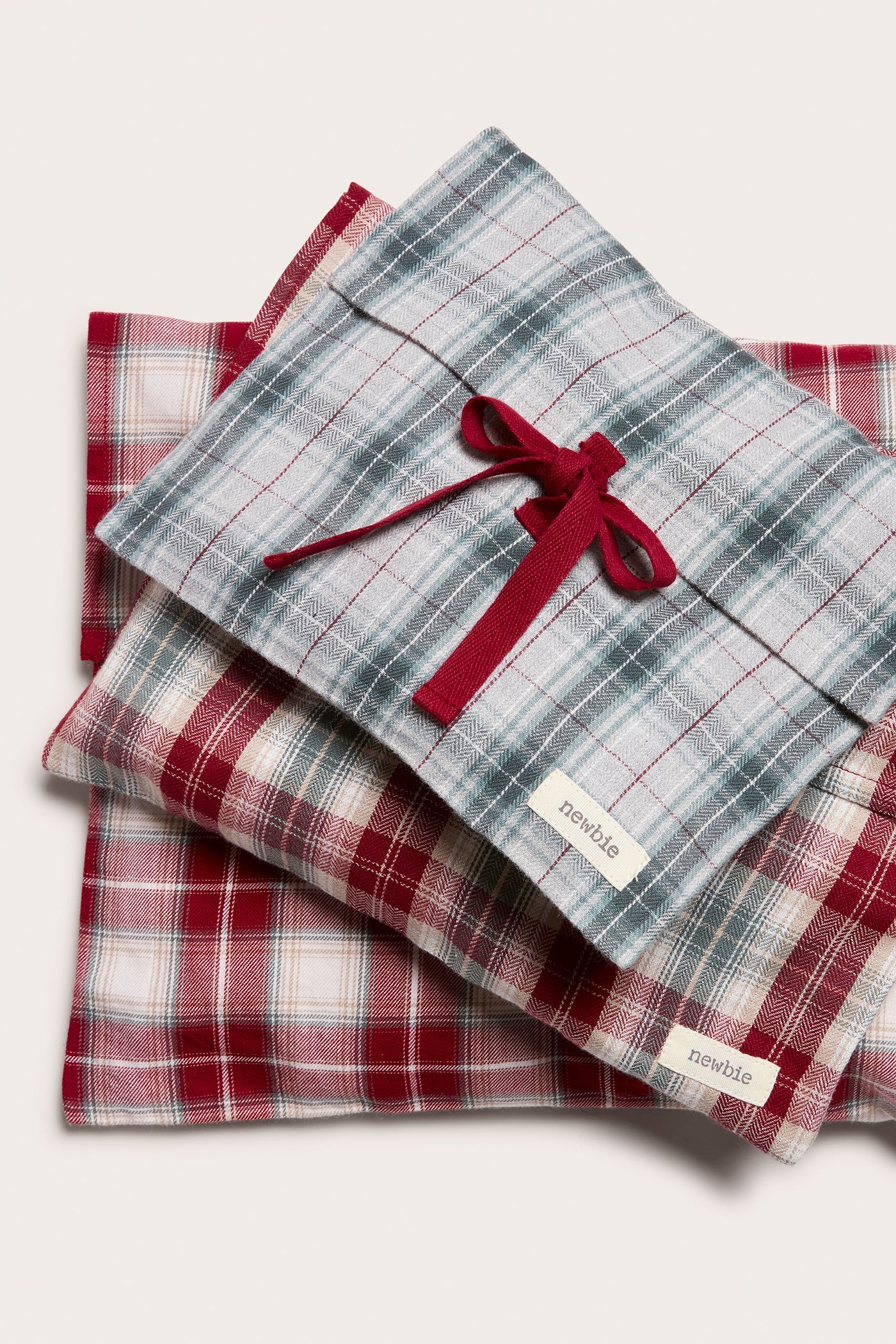 Christmas checked gift bags 3pk