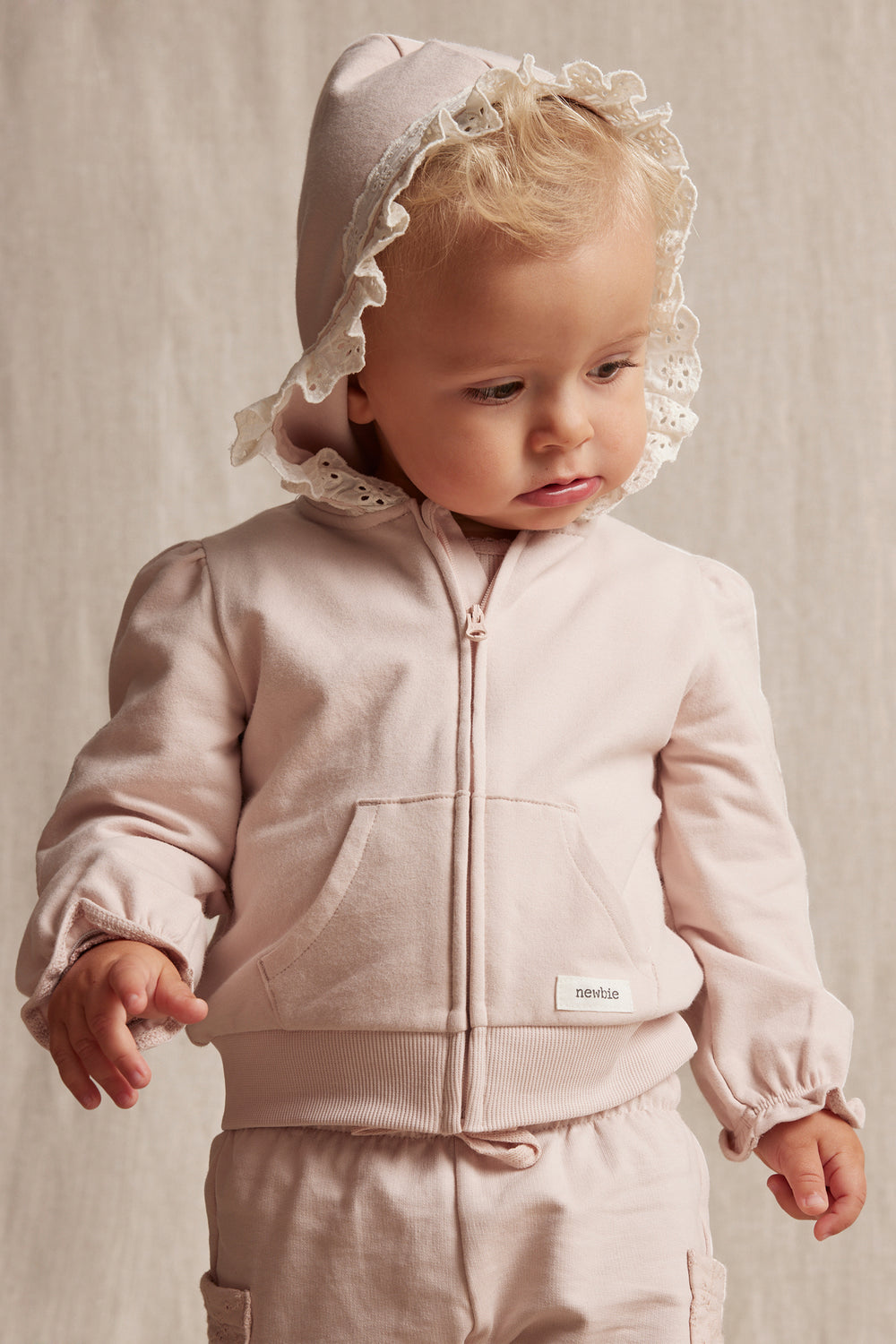 Baby pink hooded sweatshirt