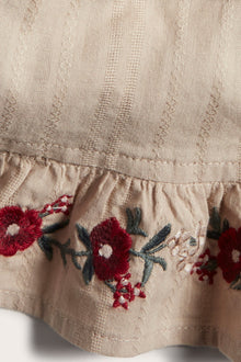 Kids' beige embroidered apron