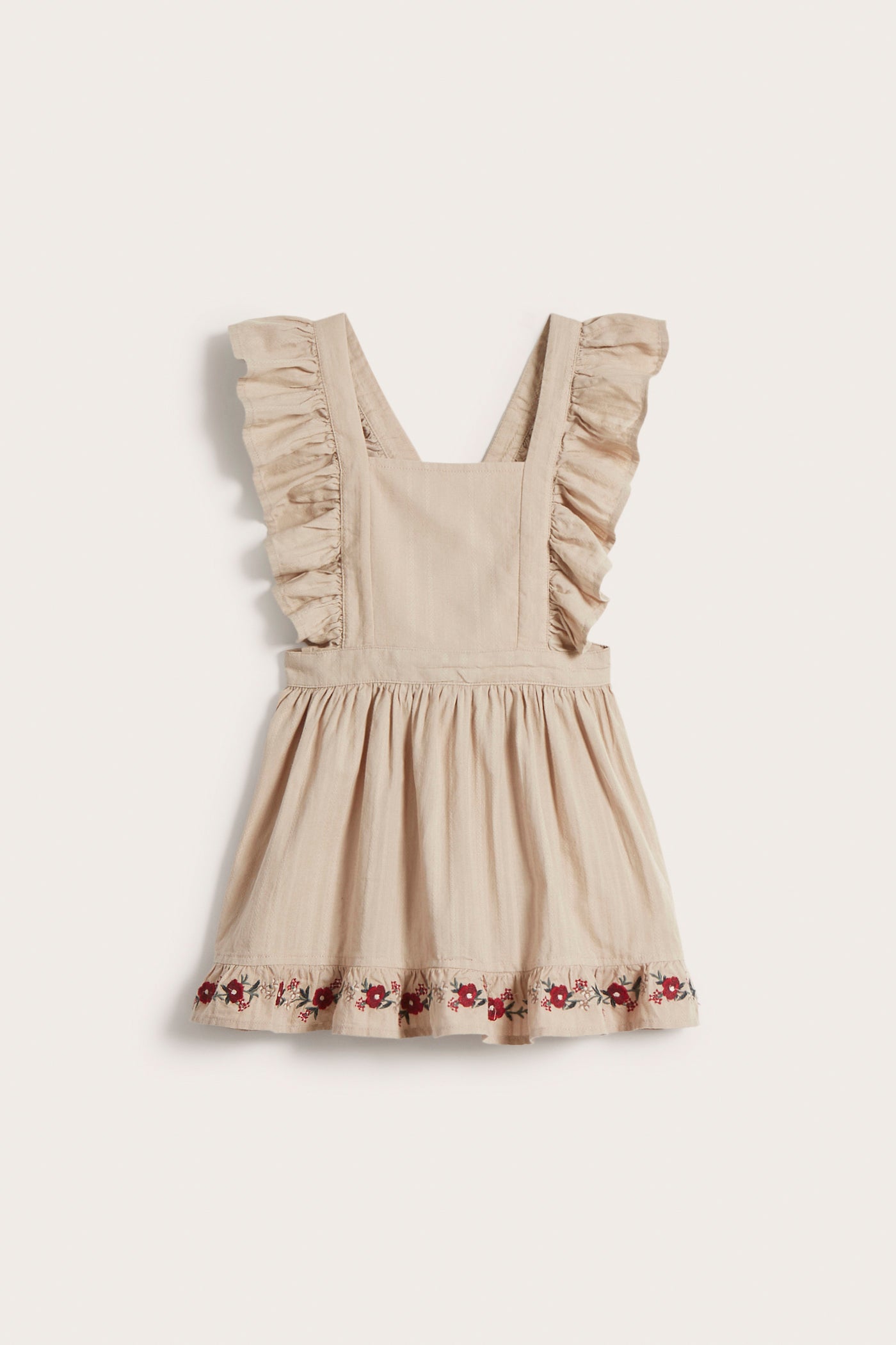 Kids' beige embroidered apron