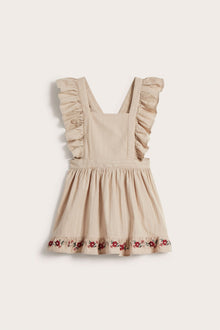 Kids' beige embroidered apron