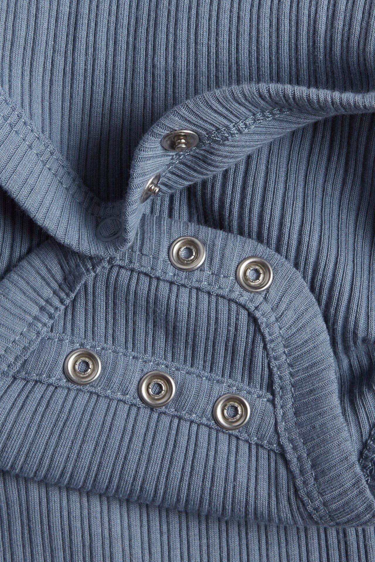 Baby blue ribbed bodysuit with extender