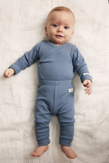 Baby blue ribbed leggings