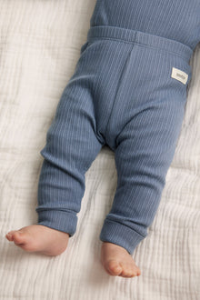 Baby blue ribbed leggings