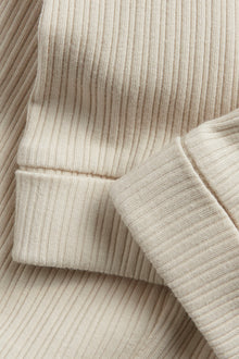 Baby beige ribbed leggings