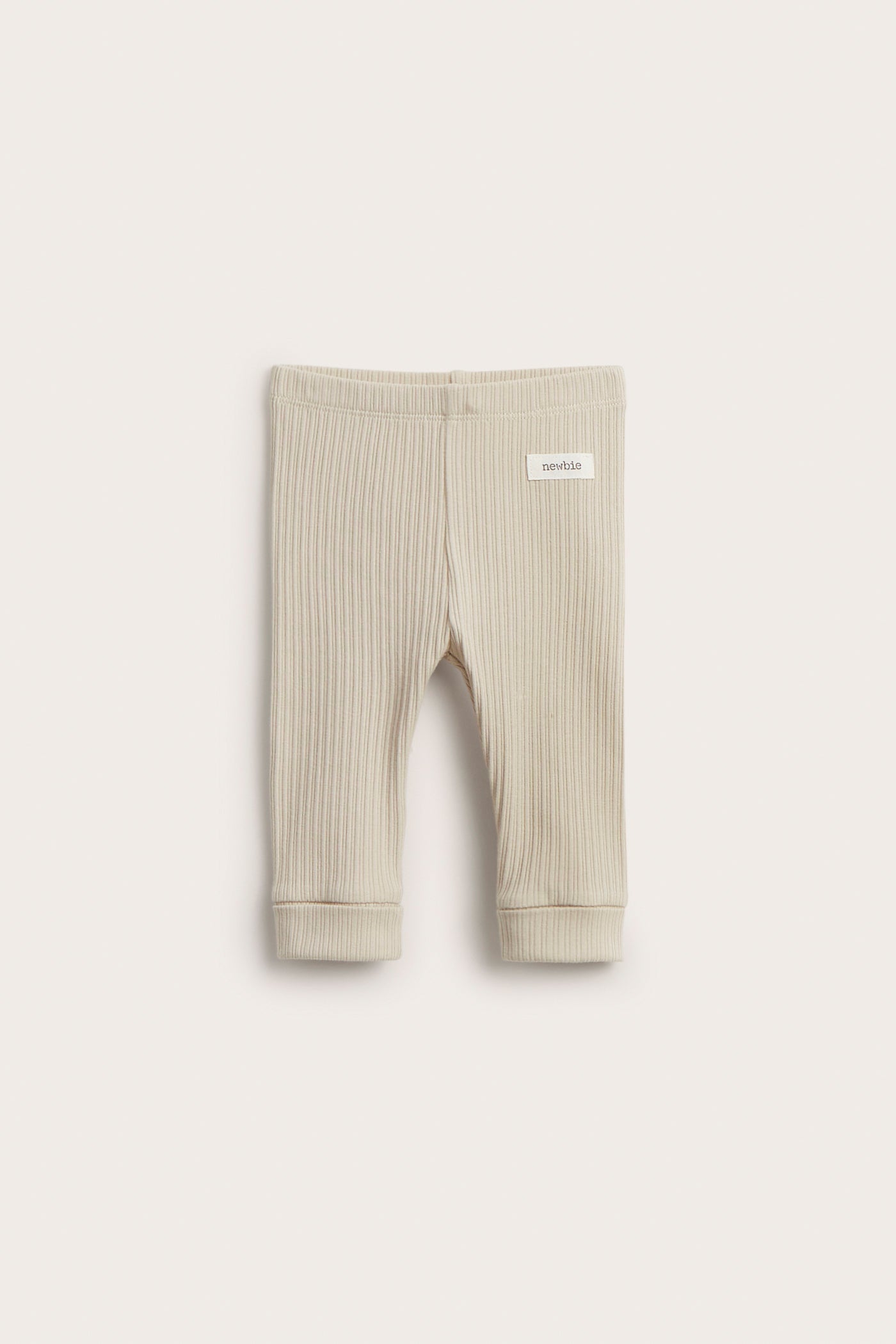 Baby beige ribbed leggings