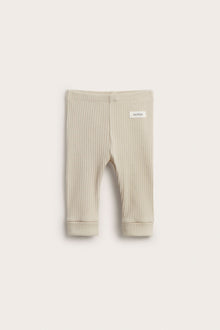 Baby beige ribbed leggings