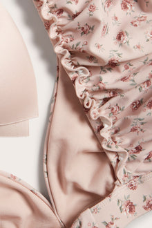 Women's pink floral bikini top