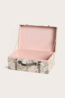 Pink floral patterned cardboard bag