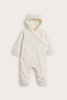 Baby white velour coverall
