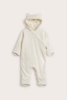 Baby white velour coverall
