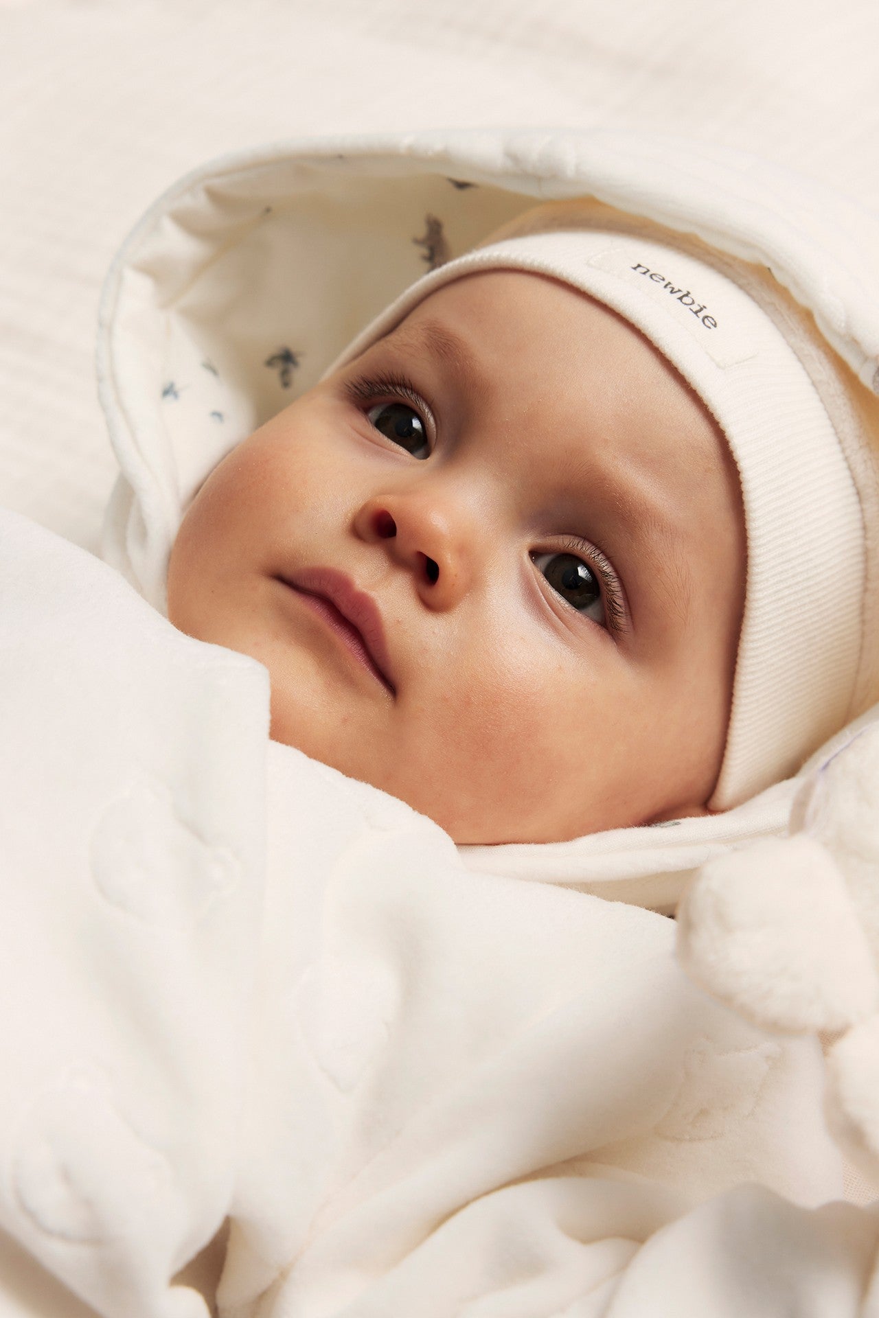 Baby white velour coverall